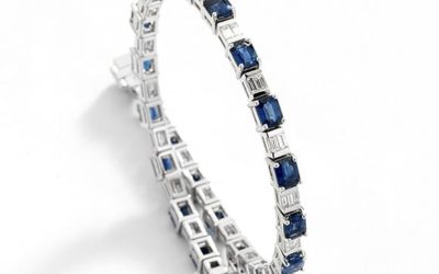 116126 :  Sapphire & Diamond Tennis Bracelet