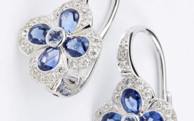 118199 : Sapphire & Diamond Earrings