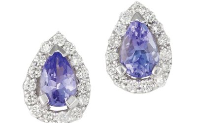 118988 : Tanzanite & Diamond Studs