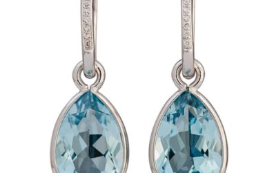 119186 : Topaz & Diamond Drop Earrings