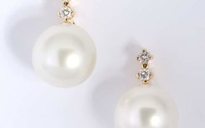 119584 : Pearl & Diamond Studs