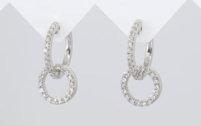 120047 : Diamond Circular Drop Earrings