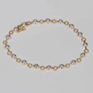 gold diamond bracelet, round link diamond bracelet, two tone bracelet, two tone diamond bracelet