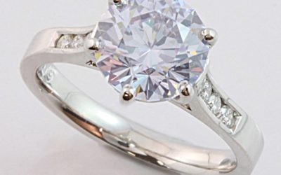 en149 : Diamond & Purple Cubic Zirconia Engagement Ring