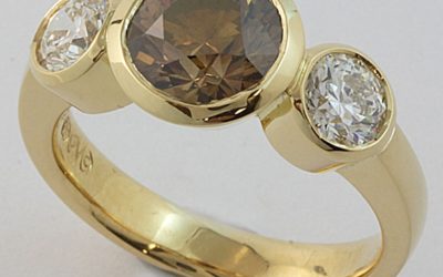 118434 : Australian Argyle Cognac Diamond Engagement Ring
