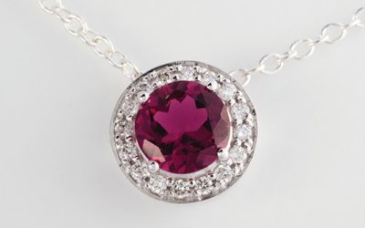 119176 : Pink Tourmaline & Diamond Slider Pendant