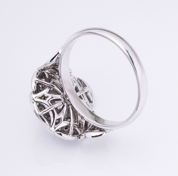 119246 : Spiral-cluster Diamond Engagement Ring - Abrecht Bird Jewellers