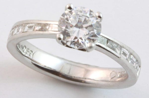 Abrecht Bird, Abrecht Bird Jewellers, baguette diamond engagement ring, brilliant cut diamond ring, multi diamond ring