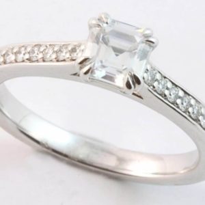 Assher diamond ring, Assher engagement ring, Abrecht Bird, Abrecht Bird Jewellers, White gold diamond engagement ring, design your own engagement ring