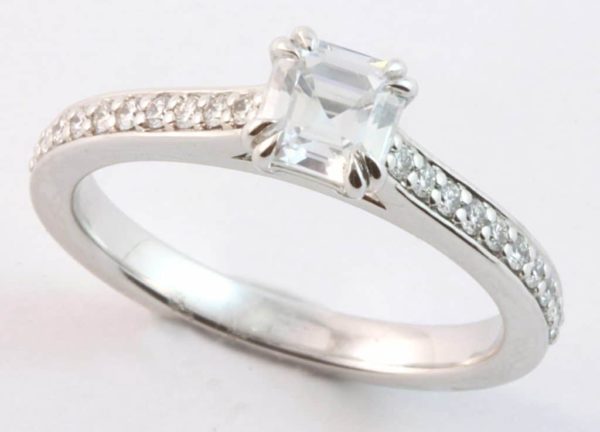 Assher diamond ring, Assher engagement ring, Abrecht Bird, Abrecht Bird Jewellers, White gold diamond engagement ring, design your own engagement ring