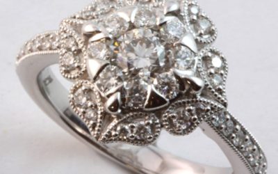 120173 : Diamond Cluster Engagement Ring