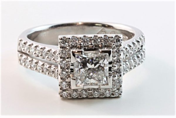 Princess cut diamond ring, Abrecht Bird, Abrecht Bird Jewellers, Princess cut diamond, hand made engagement ring,