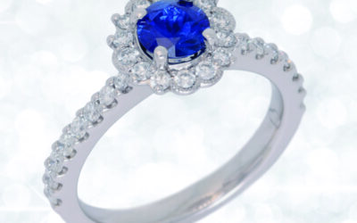 c120264 : 18 Carat White Gold Sapphire & Diamond Ring