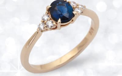 120696 : 9 Carat Yellow Gold Sapphire & Diamond Ring
