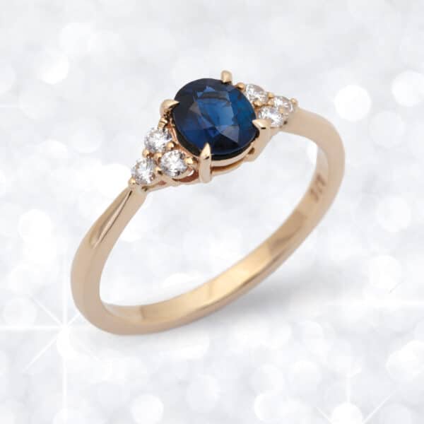 sapphire ring, sapphire, diamond, oval sapphire, Australian sapphire, sapphire engagement ring, gold, Abrecht Bird Jewellers,
