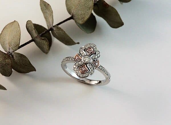 Abrecht Bird, Abrecht Bird Jewellers, pink diamond, pink diamond ring, Art Deco diamond ring, Argyle ring,