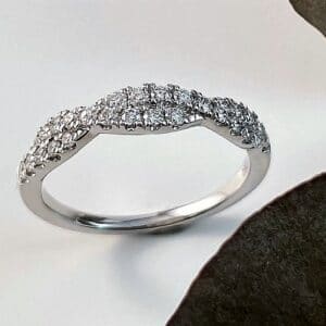 Abrecht Bird, Abrecht Bird Jewellers, diamond, white gold, diamond crossover ring, crossover ring, diamond wedding ring, ladies wedding ring, anniversary ring,