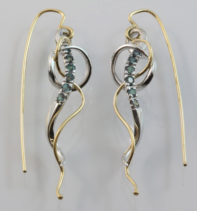 Abrecht Bird Jewellers, Greg John, Alexandrite earrings, hand crafted earrings, Alexandrite, Abrecht Bird Jewellers, colour change earrings