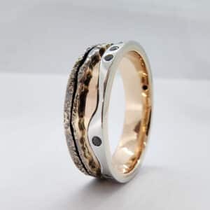 Yuki Mathwin, Custom wedding ring, custom made wedding ring, creative jewellery, Abrecht Bird Jewellers