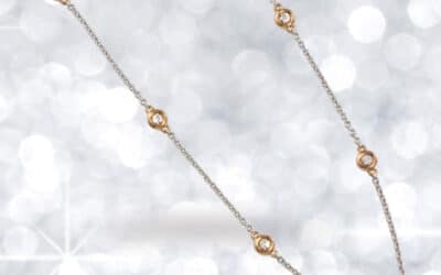 121146 : 18 Carat White & Rose Gold Diamond Necklace