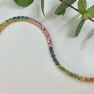 Rainbow sapphire bracelet, Abrecht Bird, Abrecht Bird Jewellers, rainbow bracelet, bracelet, sapphire, sapphire bracelet, coloured bracelet,