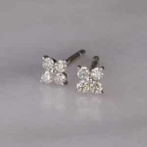 Abrecht Bird Jewellers, Abrecht Bird, floral cluster, earrings, studs, diamonds,