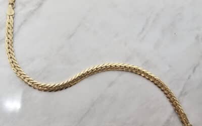 20018969 : 9 Carat Yellow Gold Herringbone Link Bracelet