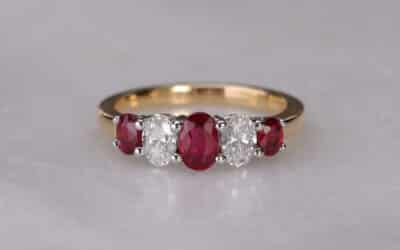 20019105 : 18 Carat Yellow & White Gold Ruby & Diamond Ring