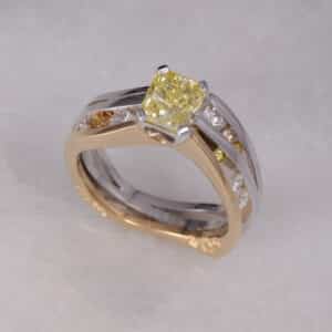 Abrecht Bird, Abrecht Bird Jewellers, Greg John, Yellow diamond, handmade, yellow gold, white gold, ring,